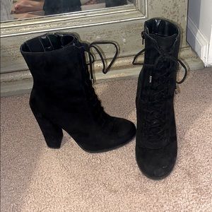 Carlos Santana Lace up Black Booties